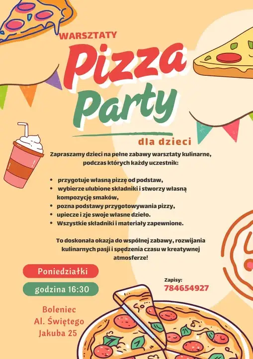 Warsztaty pizzy dla dzieci w Boleniu – każdy poniedziałek