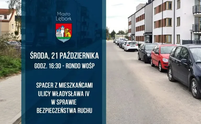 Lębork: spacer z mieszkańcami ul. Władysława IV o bezpieczeństwie ruchu