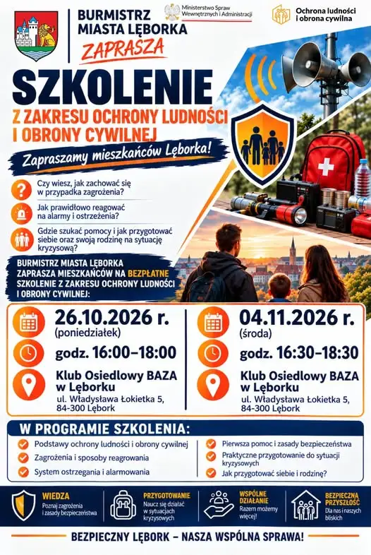 Bezpłatne szkolenie z ochrony ludności i obrony cywilnej w Lęborku