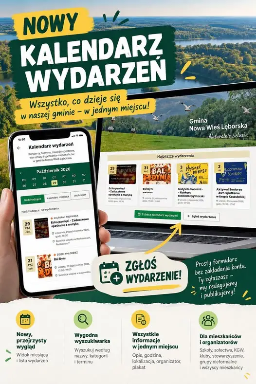Nowy kalendarz wydarzeń w gminie – każdy może zgłosić swoją imprezę