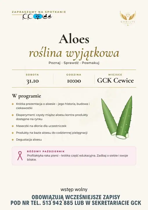 Aloes pod lupą – warsztaty i profilaktyka w GCK Cewice