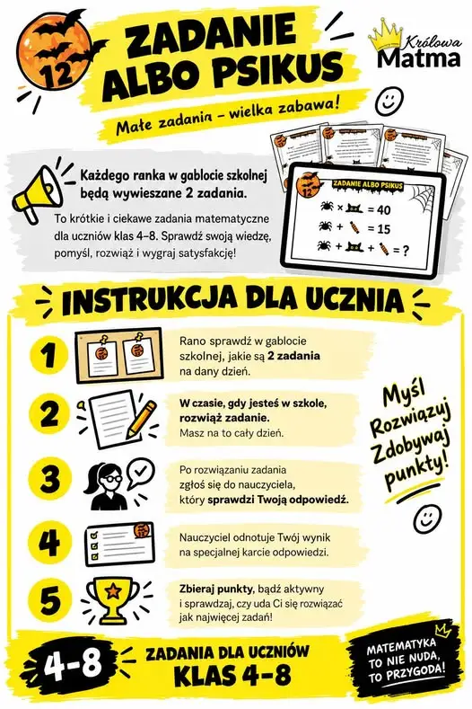 „Zadanie albo Psikus!” – matematyczna akcja w szkole w Nowej Wsi Lęborskiej