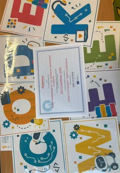 Uczniowie naszej szkoły z certyfikatami CodeWeek 2026