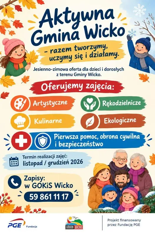 Gmina Wicko stawia na aktywność – jesienno-zimowe zajęcia dla dzieci i dorosłych